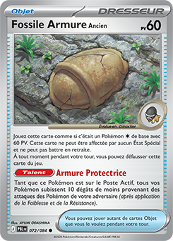 Carte Pokémon Fossile Armure Ancien 72/84 de la série Nuit Noire en vente au meilleur prix