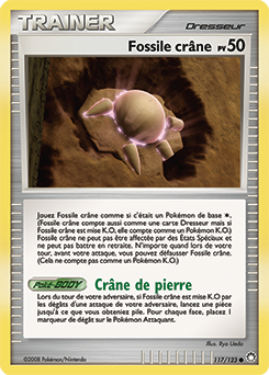 Carte Pokémon Commune Fossile crâne 117/123 de la série Trésors Mystérieux