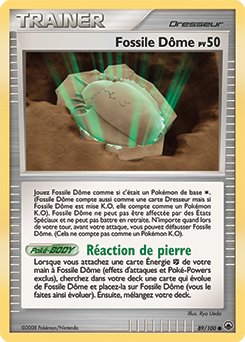 Carte Pokémon Fossile Dôme 89/100 de la série Aube Majestueuse en vente au meilleur prix