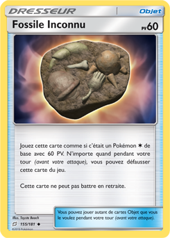 Carte Pokémon Fossile Inconnu 155/181 de la série Duo de Choc en vente au meilleur prix