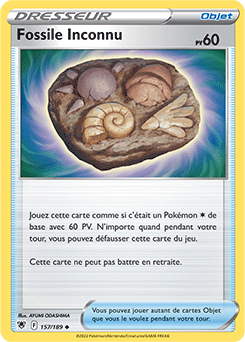 Carte Pokémon Peu commune Fossile Inconnu 157/189 de la série Astres Radieux