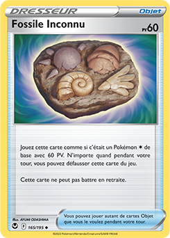 Carte Pokémon Fossile Inconnu 165/195 de la série Tempête Argentée en vente au meilleur prix