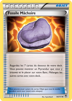Carte Pokémon Peu commune Fossile Mâchoire 94/111 de la série Poings Furieux