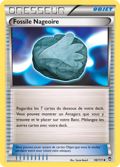 Carte Pokémon Peu commune Fossile Nageoire 98/111 de la série Poings Furieux