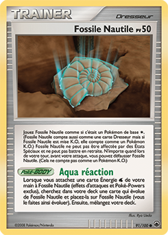 Carte Pokémon Fossile Nautile 91/100 de la série Aube Majestueuse en vente au meilleur prix