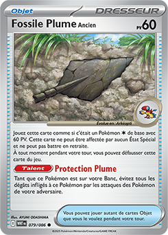 Carte Pokémon Communes Fossile Plume Ancien 79/86 de la série Flamme Blanche
