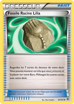 Carte Pokémon Peu commune Fossile Racine Lilia 87/101 de la série Explosion Plasma