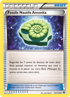Carte Pokémon Fossiles Nautile Amonita 102/124 de la série Impact des Destins en vente au meilleur prix