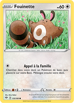 Carte Pokémon Fouinette 135/189 de la série Ténèbres Embrasées en vente au meilleur prix