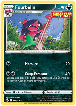 Carte Pokémon Peu commune Fourbelin 177/264 de la série Poing de Fusion
