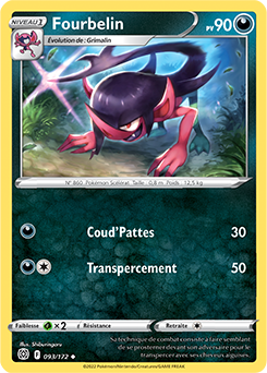 Carte Pokémon Peu commune Fourbelin 093/172 de la série Stars Étincelantes