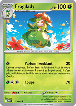 Carte Pokémon Peu commune Fragilady 7/86 de la série Foudre Noire