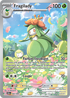 Carte Pokémon Illustration rare Fragilady 92/86 de la série Foudre Noire