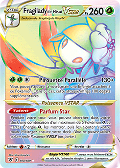 Carte Pokémon Rainbow VSTAR Fragilady de Hisui VSTAR 190/189 de la série Astres Radieux
