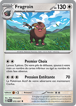 Carte Pokémon Fragroin 72/91 de la série Destinées de Paldea en vente au meilleur prix