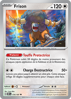 Carte Pokémon Peu commune Frison 174/197 de la série Flammes Obsidiennes