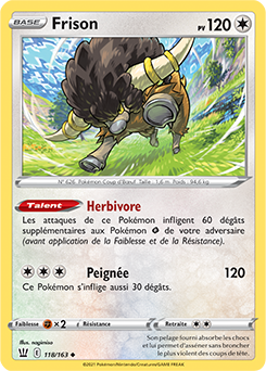 Carte Pokémon Frison 118/163 de la série Styles de Combat en vente au meilleur prix