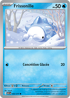 Carte Pokémon Communes Frissonille 52/217 de la série Héros Transcendants