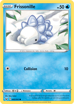 Carte Pokémon Commune Frissonille 63/202 de la série Épée et Bouclier