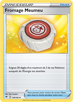 Carte Pokémon Peu commune Fromage Meumeu 156/185 de la série Voltage Éclatant