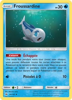 Carte Pokémon Froussardine 44/149 de la série Soleil & Lune en vente au meilleur prix