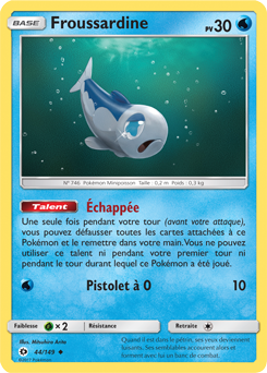 Carte Pokémon Peu commune Froussardine 44/149 de la série Soleil & Lune