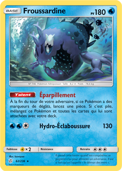 Carte Pokémon Froussardine 62/236 de la série Éclipse Cosmique en vente au meilleur prix