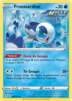 Carte Pokémon Rare Froussardine 46/203 de la série Évolution Céleste