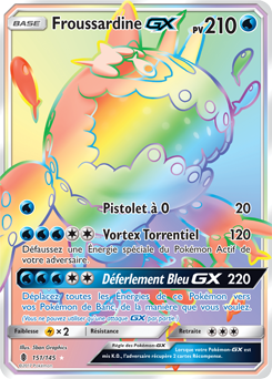 Carte Pokémon Secrète Rainbow GX Froussardine GX 151/145 de la série Gardiens Ascendants