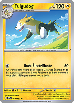 Carte Pokémon Fulgudog 59/162 de la série Forces Temporelles en vente au meilleur prix