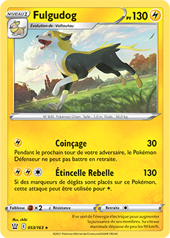 Carte Pokémon Fulgudog 53/163 de la série Styles de Combat en vente au meilleur prix