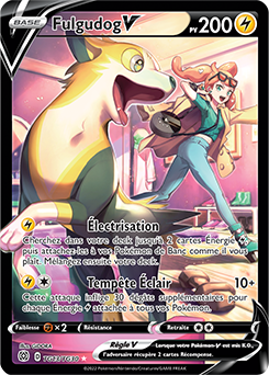 Carte Pokémon Ultra rare V Fulgudog V TG13/TG30 de la série Stars Étincelantes