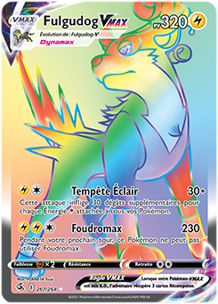 Carte Pokémon Fulgudog VMAX 267/264 de la série Poing de Fusion en vente au meilleur prix