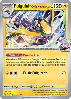 Carte Pokémon Fulgulairo de Mashynn 72/217 de la série Héros Transcendants en vente au meilleur prix