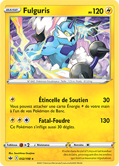 Carte Pokémon Fulguris 52/198 de la série Règne de Glace en vente au meilleur prix