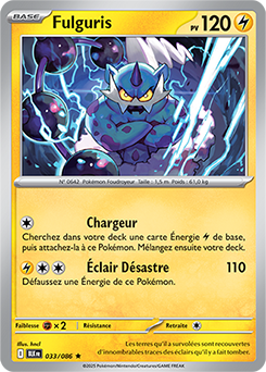 Carte Pokémon Rare Fulguris 33/86 de la série Foudre Noire