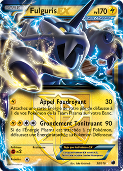 Carte Pokémon Fulguris EX 38/116 de la série Glaciation Plasma en vente au meilleur prix