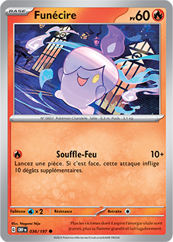 Carte Pokémon Communes Funécire 36/197 de la série Flammes Obsidiennes