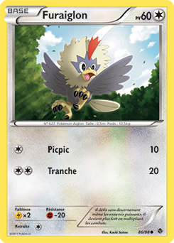 Carte Pokémon Commune Furaiglon 86/98 de la série Pouvoirs Émergents