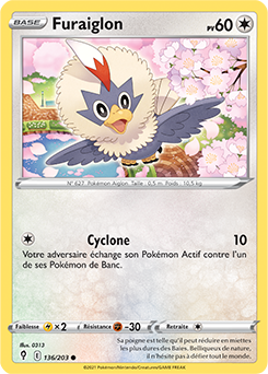 Carte Pokémon Communes Furaiglon 136/203 de la série Évolution Céleste