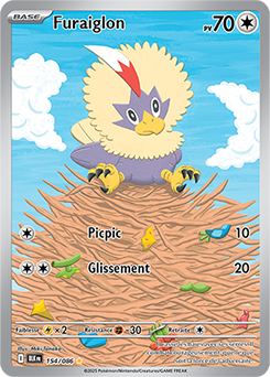 Carte Pokémon Illustration rare Furaiglon 154/86 de la série Foudre Noire