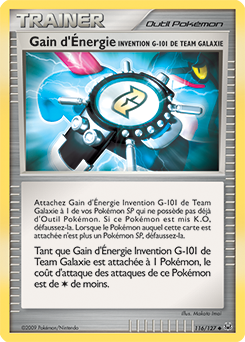 Carte Pokémon Gain d'Énergie Invention G-101 de Team Galaxie 116/127 de la série Platine en vente au meilleur prix