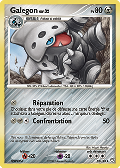 Carte Pokémon Peu commune Galegon 53/123 de la série Trésors Mystérieux