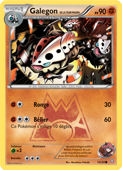 Carte Pokémon Commune Galegon de la Team Magma 13/34 de la série Double Danger