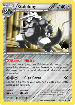 Carte Pokémon Holographique Rare Galeking 80/124 de la série Dragons Éxaltés