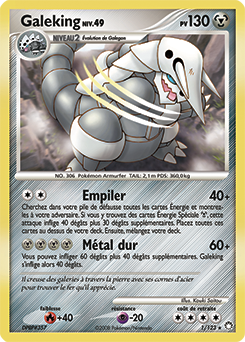 Carte Pokémon Holographique Rare Galeking 1/123 de la série Trésors Mystérieux