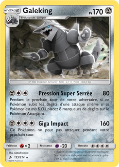 Carte Pokémon Galeking 125/214 de la série Alliance Infallible en vente au meilleur prix