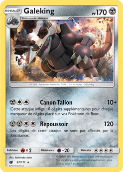 Carte Pokémon Galeking 67/111 de la série Invasion Carmin en vente au meilleur prix