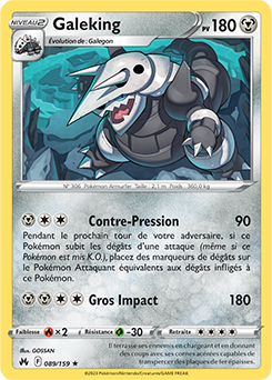 Carte Pokémon Holographique rare Galeking 089/159 de la série Zénith Suprême