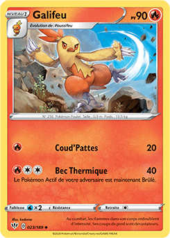 Carte Pokémon Galifeu 23/189 de la série Ténèbres Embrasées en vente au meilleur prix